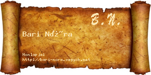 Bari Nóra névjegykártya